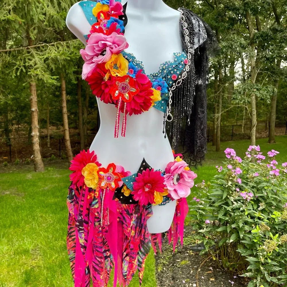Neon garden Glam fairy costume dress Brand new made by L’Amour Le Allure - Picture 2 of 5
